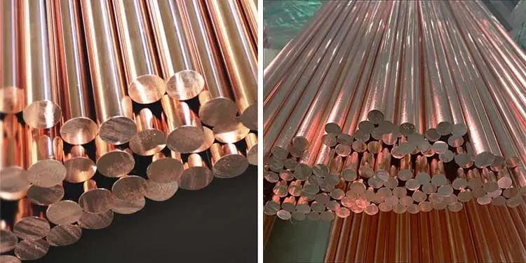 T1/T2/Tp1/Tp2c10100/c10200/c10500/c10700/c11000 Vierkant/Rond Koper Rod Copper Bar